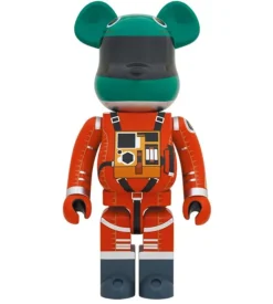 1000% Bearbrick 2001 L'Odyssée de l'Espace - Casque vert & costume orange