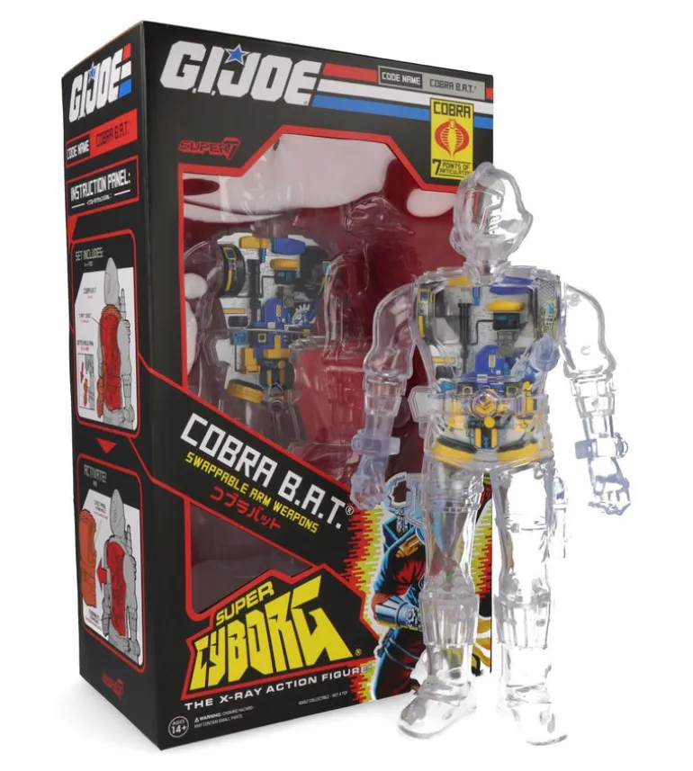 Cobra B.A.T. Clear- G.I. Joe Super Cyborg - ReAction figure