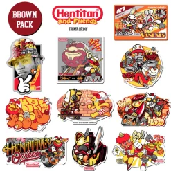 Hentitan and Friends - Brown Sticker Pack