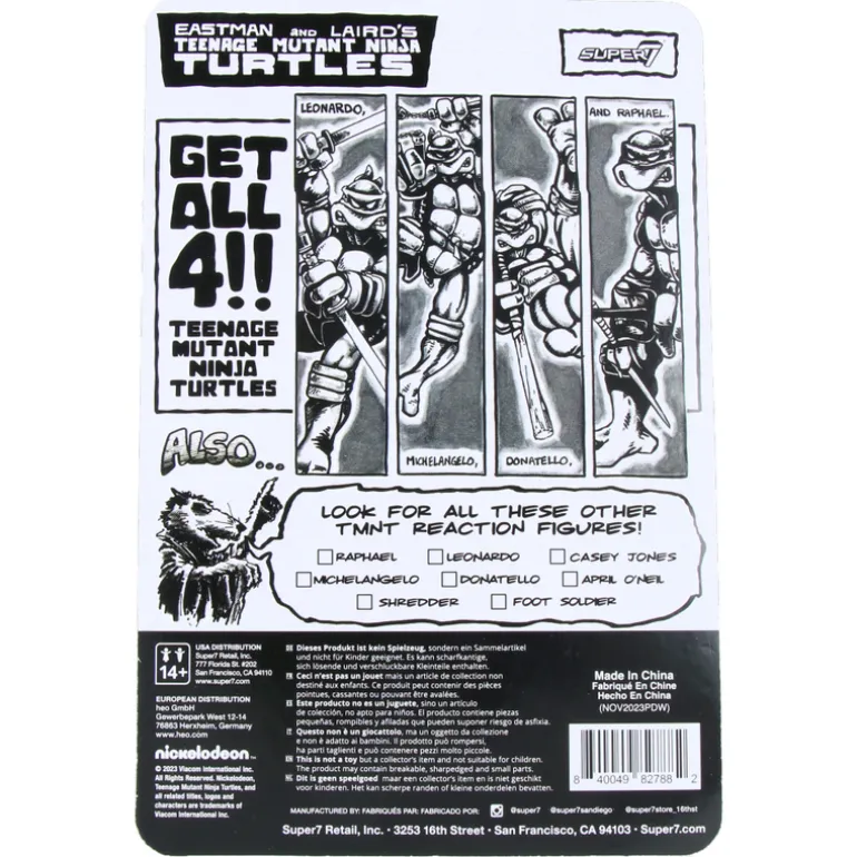 Michelangelo (Comic Greyscale) - Teenage Mutant Ninja Turtles - ReAction Figures Wave 9